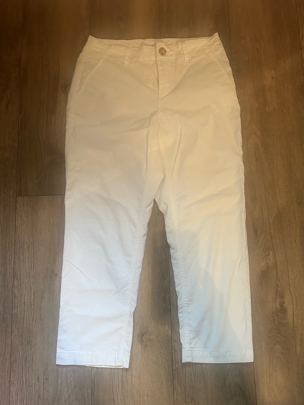 LOFT White The Monroe Slim - Straight Leg cropped